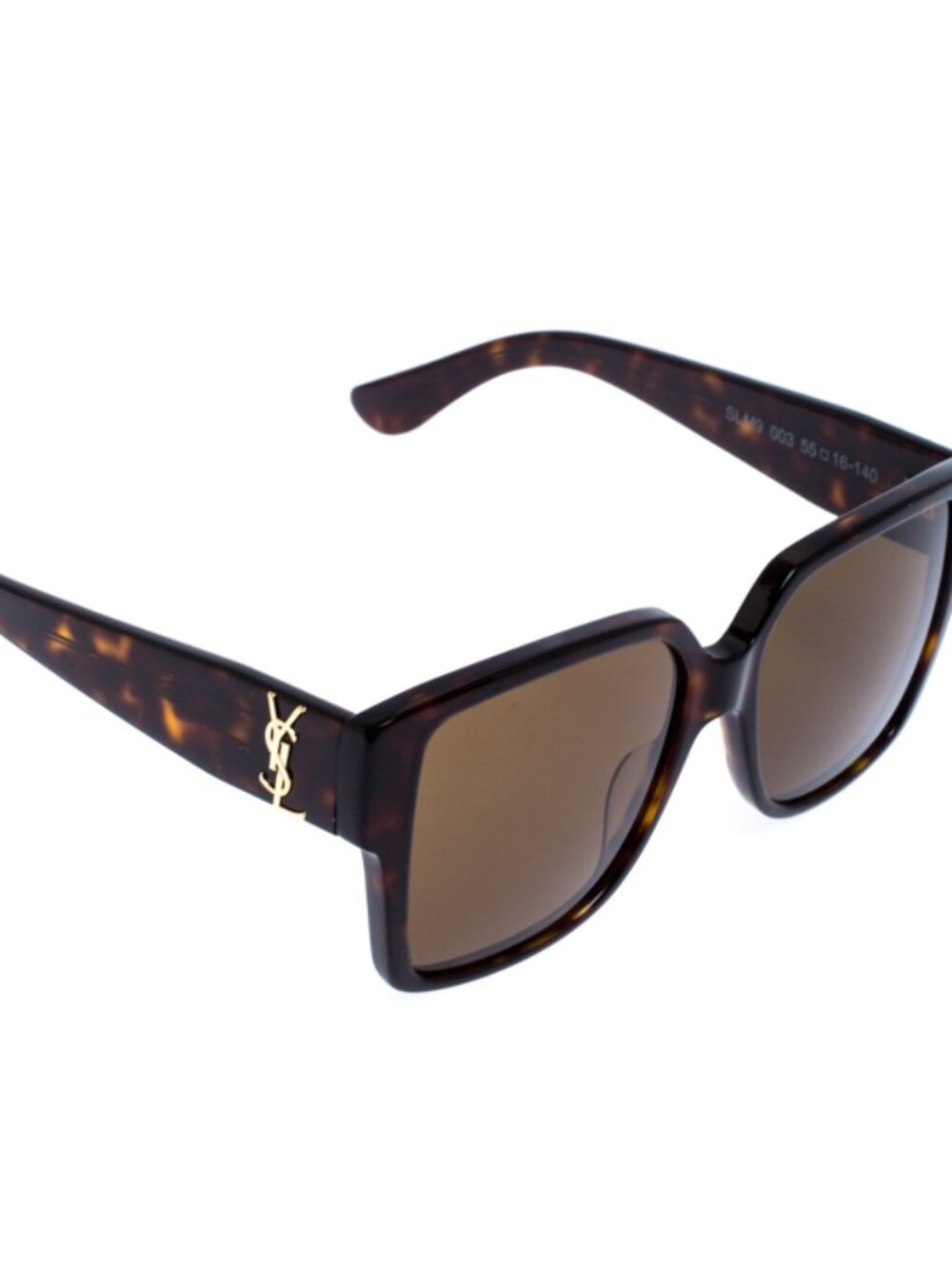 Saint Laurent SL M9 003 55mm Havana Brown Square Sunglasses YSL w/ Case